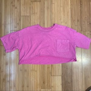ASOS Hot Pink Cut Off Cropped T-shirt